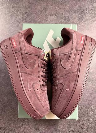 🛍 nike air force 1 low x supreme burgundy