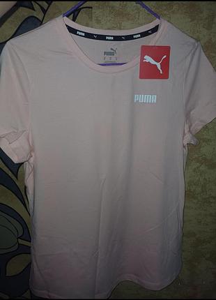 Футболка женская нежно-персикового цвета puma original, новая с биркой, размер m