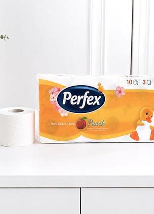 Pepfex туалетний папір тришаровий персик, 10 шт