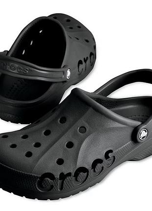 Чорні сабо crocs baya клоги шльопанці croslite