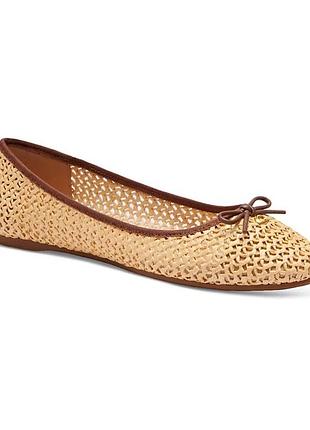 Coach abigail c raffia ballet flats. балетки из рафии с кожей р 39