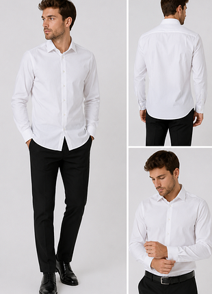 Рубашка белая классическая мужская mark &amp; spencer