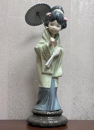 Фарфорова статуетка lladro «японка з парасолькою».