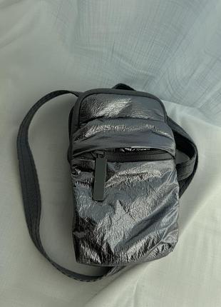 Мінісумка oysho metallic crossbody | сріблястий металік | стан нової