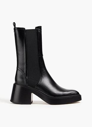 Шкіряні чорні черевики-челсі maje ankle boots boulogne, р. 38