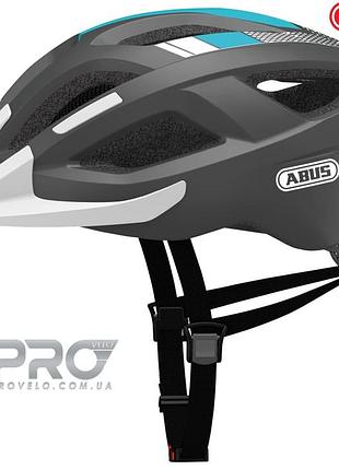 Велошолом abus aduro 2.0 race grey, велошлем