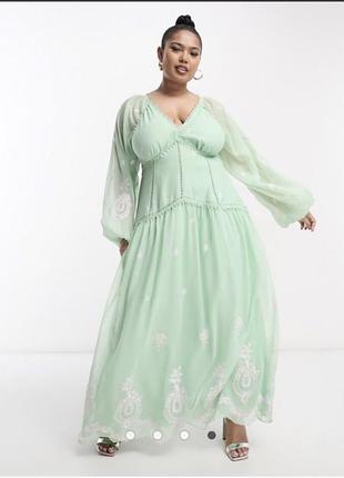 Довге плаття сукня пишне нове asos 18 xl-xxl