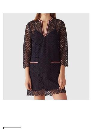 Короткое платье sandro paris из гипюрового кружева s/m 👗