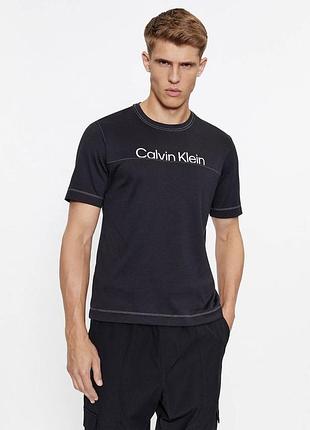 Футболка calvin klein, тканина хлопок, колір чорний