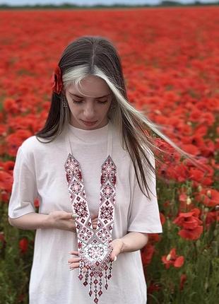 Гердан з чеського бісеру намисто на шию прикраса handmade