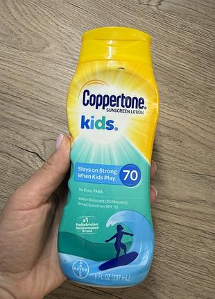 Дитячий сонцезахисний лосьйон coppertone kids spf 70, 237 мл (новий термін придатності закінчився)