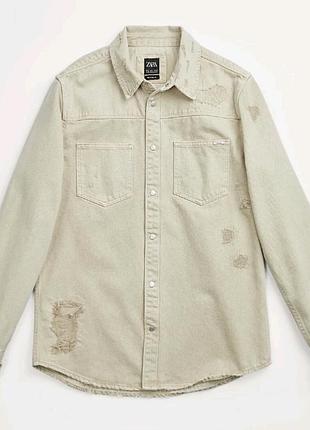 Чоловіча сорочка zara made in bangladesh 100% cotton (м)