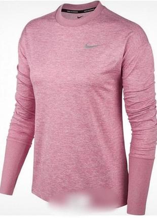 Жіночий спортивний лонгслів nike element crew dri-fit (рожевий меланж) р.s