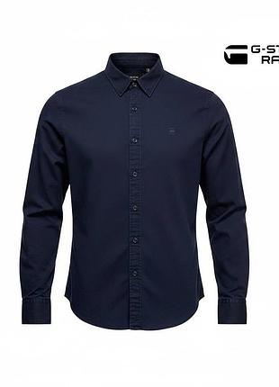 Оригинальная мужская рубашка g star raw размер xs s темно синяя с длинным рукавом котновая джистар рав хлопковая повседневная строгая с а1
