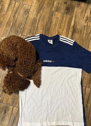 Футболка adidas синя з білим свіжа не зношена якісна розмір xl hg2171 1w7002 чоловіча