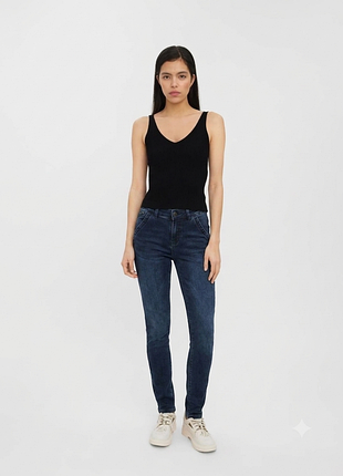 Темно-сині джинси скіні ayugi jeans на регульованій талії (туреччина),  xs