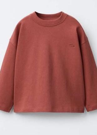 Лонгслів zara 116 розміру теракотового кольору