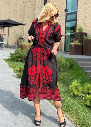 Платье вышиванка натуральные ткани