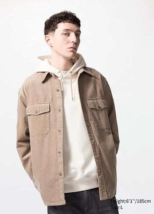 Сорочка вельветова чоловіча uniqlo oversize з вільною посадкою куртка унісекс m