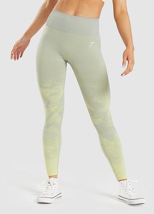 Женские лосины леггинсы тайтсы gymshark adapt ombre seamless в цвете «taupe/yellow».