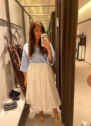 Балонєва біла спідниця парашут zara m