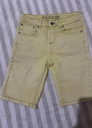 Шорти для хлопчика, dutch dream denim, джинсові, лемонного кольору, зріст 140 см