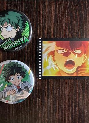 Оригінальний мерч my hero academia. (значки і картка)
