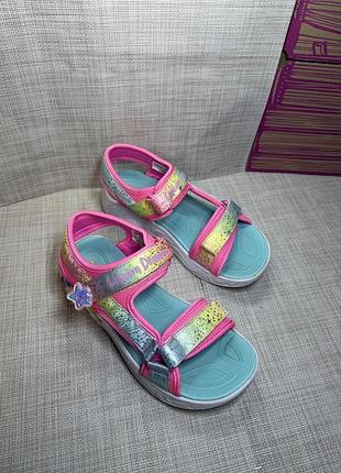 Оригинальные босоножки сандалии на липучке skechers с подсветкой