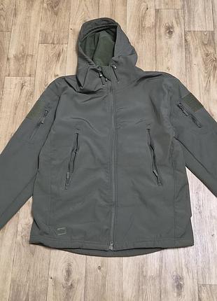 Тактична куртка softshell олива чоловіча демісезонна на флісі 2xl