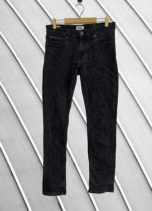 Чоловічі чорні джинси tommy hilfiger w32 l34 оригінал томмі хілфігер slim fit стрейчеві звужені штани стан ідеал 46 48