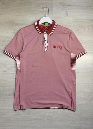 Рідкісне чоловіче поло hugo boss big logo оригінал преміальна бавовна брендове casual smart casual розмір l–xl / ua 50–54 чудовий стан
