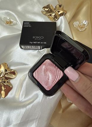 Тіні для повік kiko milano water eyeshadow chrome tech 01 pixel pink
