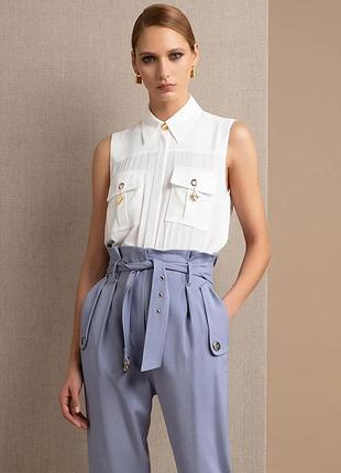 Біла блузка без рукавів elisabetta franchi