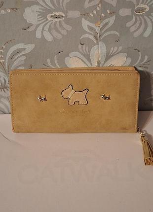 Вместительный женский кошелек горчичного цвета / купюрник в стиле radley😉