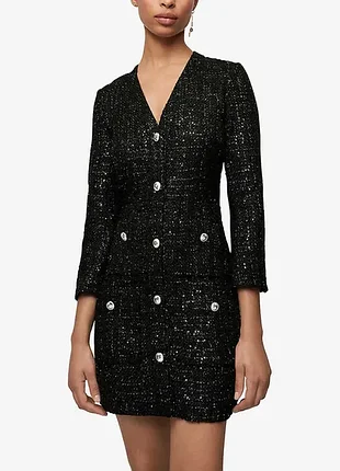 Твидовое платье мини maje renatelli sequin tweed dress оригинал (стан идеальное)
