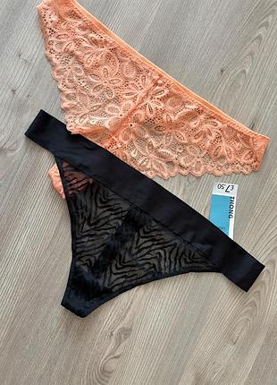 Трусики стринги мереживні комплект george