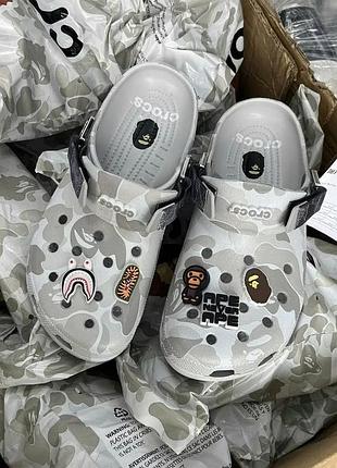 Крокси від бейп/bape crocs/крокси унісекс