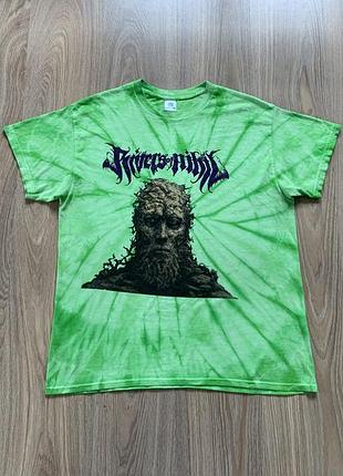 Мужская тай дай хлопковая футболка с принтом мерч rivers of nihil