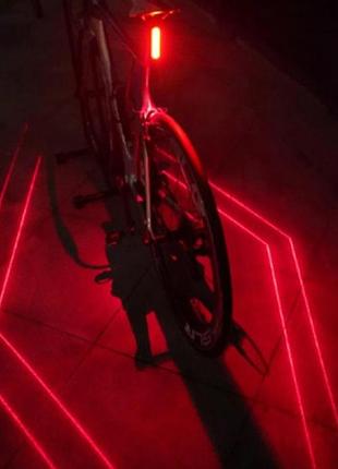 Велосипедный фонарь аккумуляторный leadbike ld80-6led с лазерной разметкой фонарь, фонарь стоп
