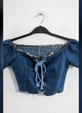 Топ джинсовый (италия) denim jeans