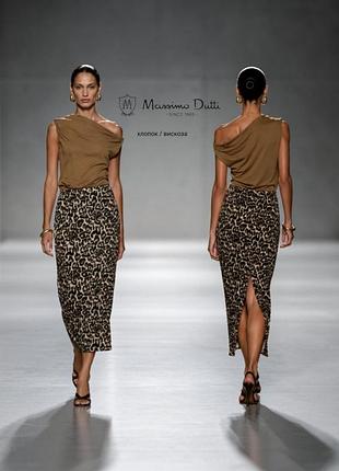 Massimo dutti нова спідниця міді в леопардовий принт