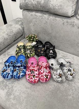 Шльопанці crocs bape
