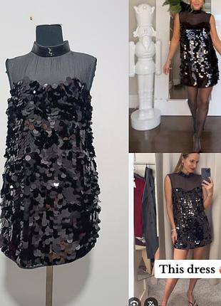 H&m edition мини-платье с пайетками, s , 165/88 cm