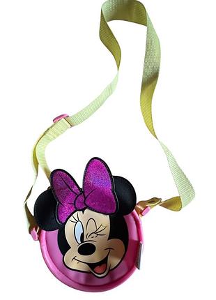 Дитяча силіконова сумочка через плече disney мінні маус / рожева сумка для дівчинки дисней