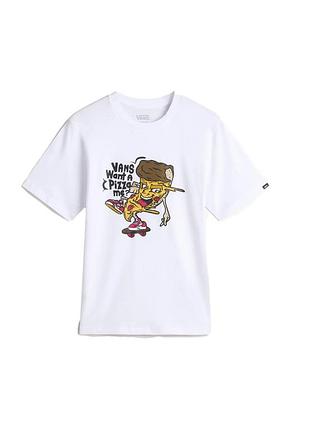 Підліткова футболка vans kids pizza me t-shirt у базовому білому кольорі у розмірі xl