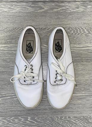 Білі кеди кросівки vans оригінал унісекс шкіряні 25 см