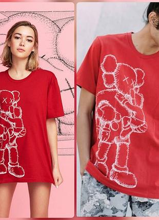 Футболка унісекс kaws clean state red