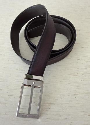 Чоловічий ремінь montblanc, шкіряний, коричневий , розмір 100