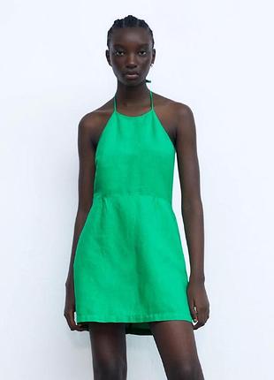 Яскраво зелена сукня zara