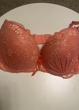 Бюстгальтер nona lingerie розмір 75/в кораловий мереживний